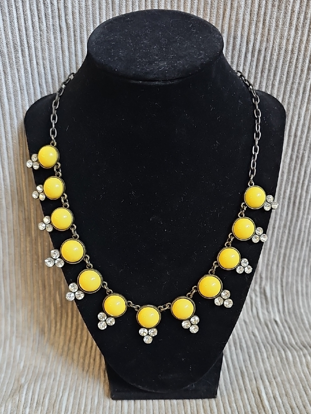 Plunder Yellow Stones With Crystal Accent Statement Necklace - Women Jewelry